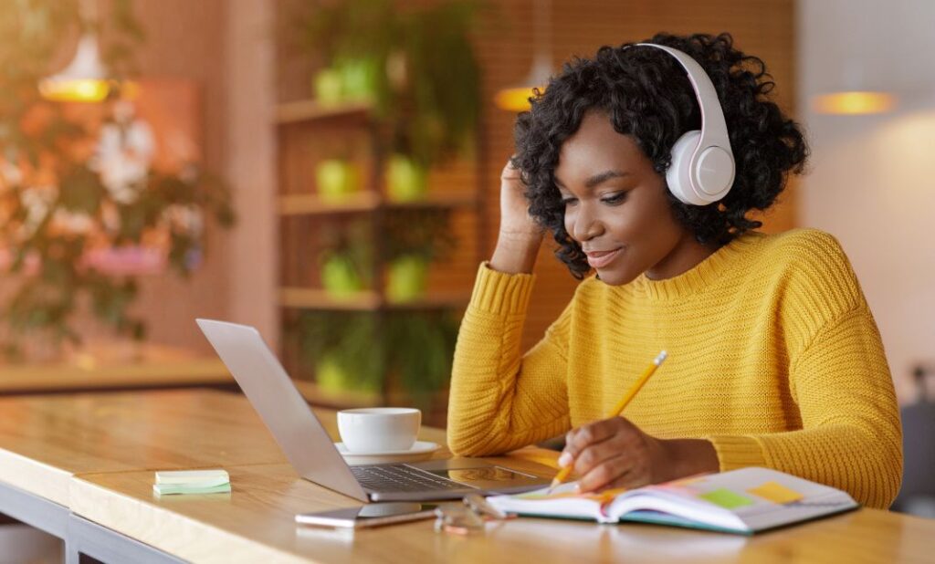 A LADY STUDYING