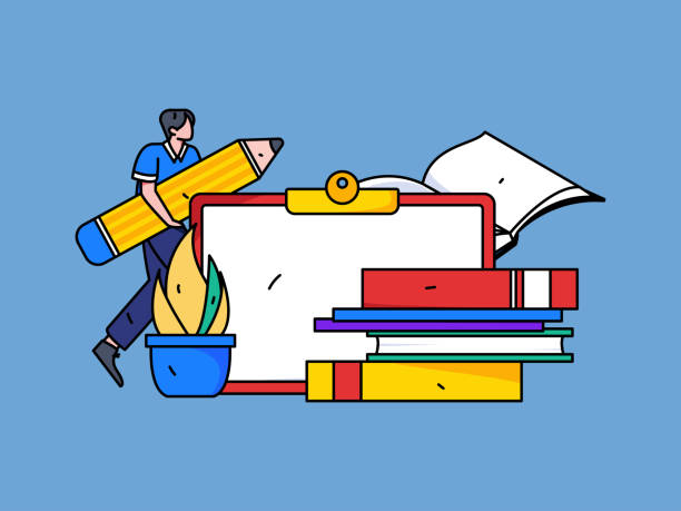 Education and learning people flat vector concept hand drawn illustration