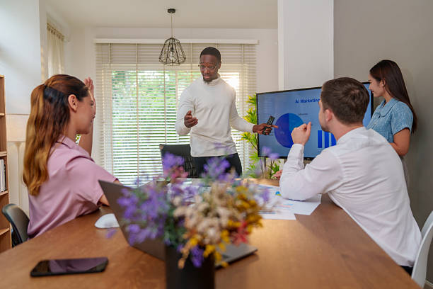 An enhancing business strategies through technology is essential for effective marketing analysis. in this meeting, professionals discuss ai driven insights to improve outcomes